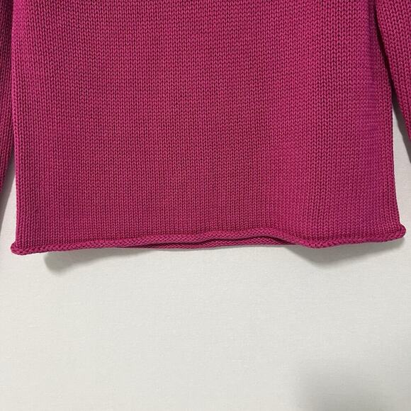 SAKS FIFTH AVENUE Chunky Knit Scoop Neck Sweater Women’s XL 100% Silk Pink - Picture 5 of 13
